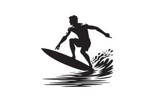 Surfer man on surfboard illustration vector