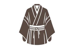 A kimono is shown in a brown and white design vector