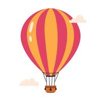 Striped simple aerostat isolate on white background. graphics. vector