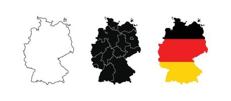 Germany Map. Map of Germany with national Flag. vector