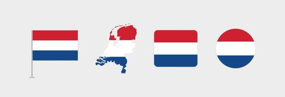 Netherlands flag. Set of Netherlands Flags Collection. vector