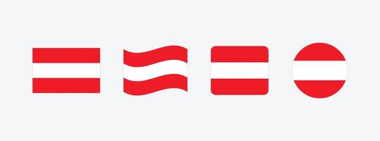 Austria flag. Set of Austria Flags Collection. vector