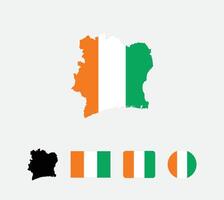 Ivory Coast flag. Set of Ivory Coast Flags Collection. vector