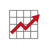 uptrend chart data analysis icon vector