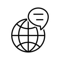 globe with chat bubble global communication icon vector