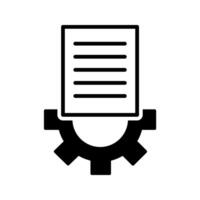 document with cogwheel icon vector