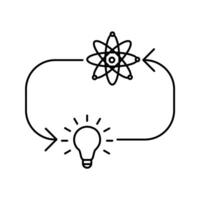 lightbulb with atom icon vector