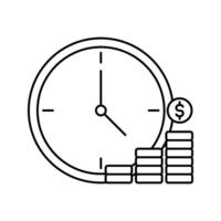 clock with stack of coin time is money concept icon vector