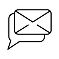 chat bubble with envelope icon vector