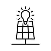 lightbulb with solar cell icon vector