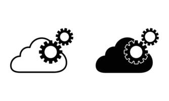illustration of cloud computing settings and system update icon vector