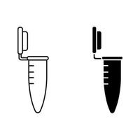 outline and glyph icon style of micro centrifuge tube or eppendorf tube for laboratory and experiment vector