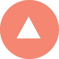 Simple white triangle inside a peach fuzz colour of year 2024 circle vector