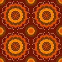 Retro Floral Pattern with Warm Autumn Colors vector