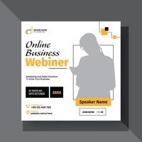Business Conference live webinar banner invitation social media post template. Business webinar invitation design. Abstract Advertisement Square Web Post for Company Promotion. vector
