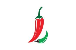 A red and green chili pepper logo vector