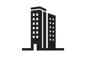 A black and white image of a tall building vector