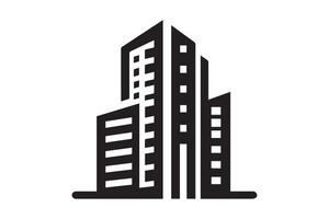 A black and white image of a building with a tall tower vector