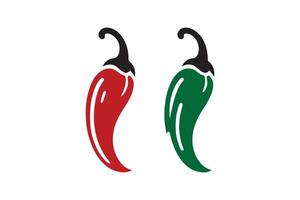 Two chili peppers on a white background vector
