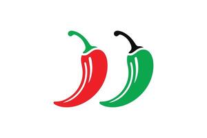 Two chili peppers are shown on a white background vector