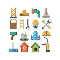 A set of construction tools icons design illustration template vector