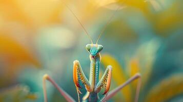 a close-up photograph of an insect, likely a grasshopper or cricket, photo