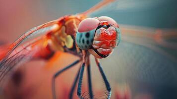 High-resolution image of a vibrant and colorful dragonfly up-close, photo