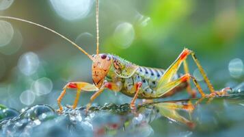 depicts a close-up of an exotic insect that looks like a combination of a beetle and a crab, photo