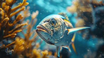A close-up photo of a beautiful tropical fish, likely from the Great Barrier Reef,