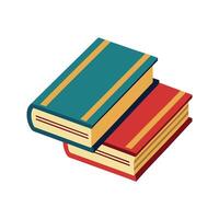 a stack of books on a white background vector