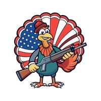 turkey with rifle vector