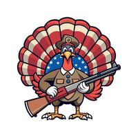 turkey soldier with rifle vector