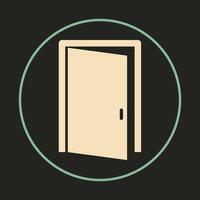 Door trendy icon adept abstract illustration colorful artwork beautiful design vector