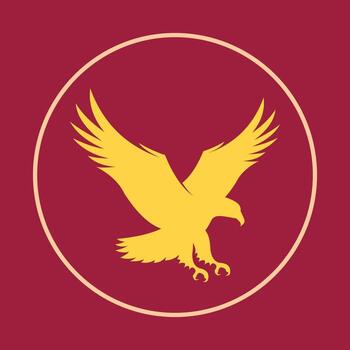 Flying eagle trendy icon skilled abstract illustration colorful artwork beautiful design vector