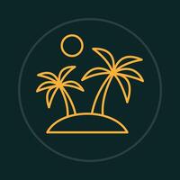 Beach palm trendy icon abstract experienced illustration colorful artwork design vector