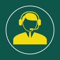 Call center trendy icon neat abstract illustration colorful artwork beautiful design vector