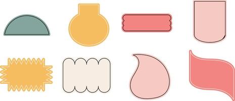 Colorful Decorative Shapes and Text Boxes with Outlines for Creative Design vector