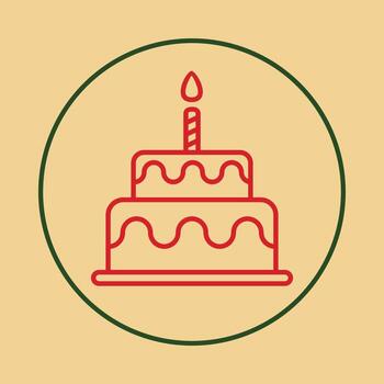 Birthday cake trendy icon abstract skilled illustration colorful artwork design vector