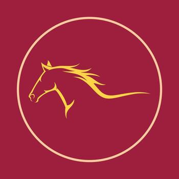 Fast horse trendy icon skilled abstract illustration colorful artwork beautiful design vector