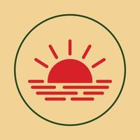 Sun trendy icon abstract skilled illustration colorful artwork design vector