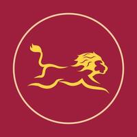 Running lion trendy icon skilled abstract illustration colorful artwork beautiful design vector
