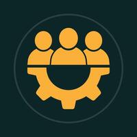 People and gear trendy icon abstract experienced illustration colorful artwork vector