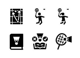 Simple Set of Badminton Related Solid Icons. Contains Icons as Tactic, Badminton Athlete and more. vector