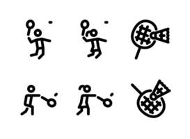 Simple Set of Badminton Related Line Icons. Contains Icons as Badminton Player, Racket and more. vector