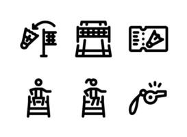 Simple Set of Badminton Related Line Icons. Contains Icons as Badminton Net, Field, Ticket and more. vector