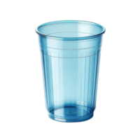 Generated Ai Clear Blue Plastic Cup Isolated on Transparent Background png