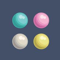 shiny ball set with different color in flat design. vector
