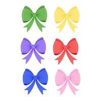 A set of multicolored bows vector
