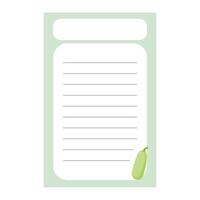 The template for a sheet in a notebook. A sheet featuring a picture of a zucchini.Striped sheet vector