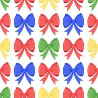Seamless pattern with multicolored bows on a white background vector